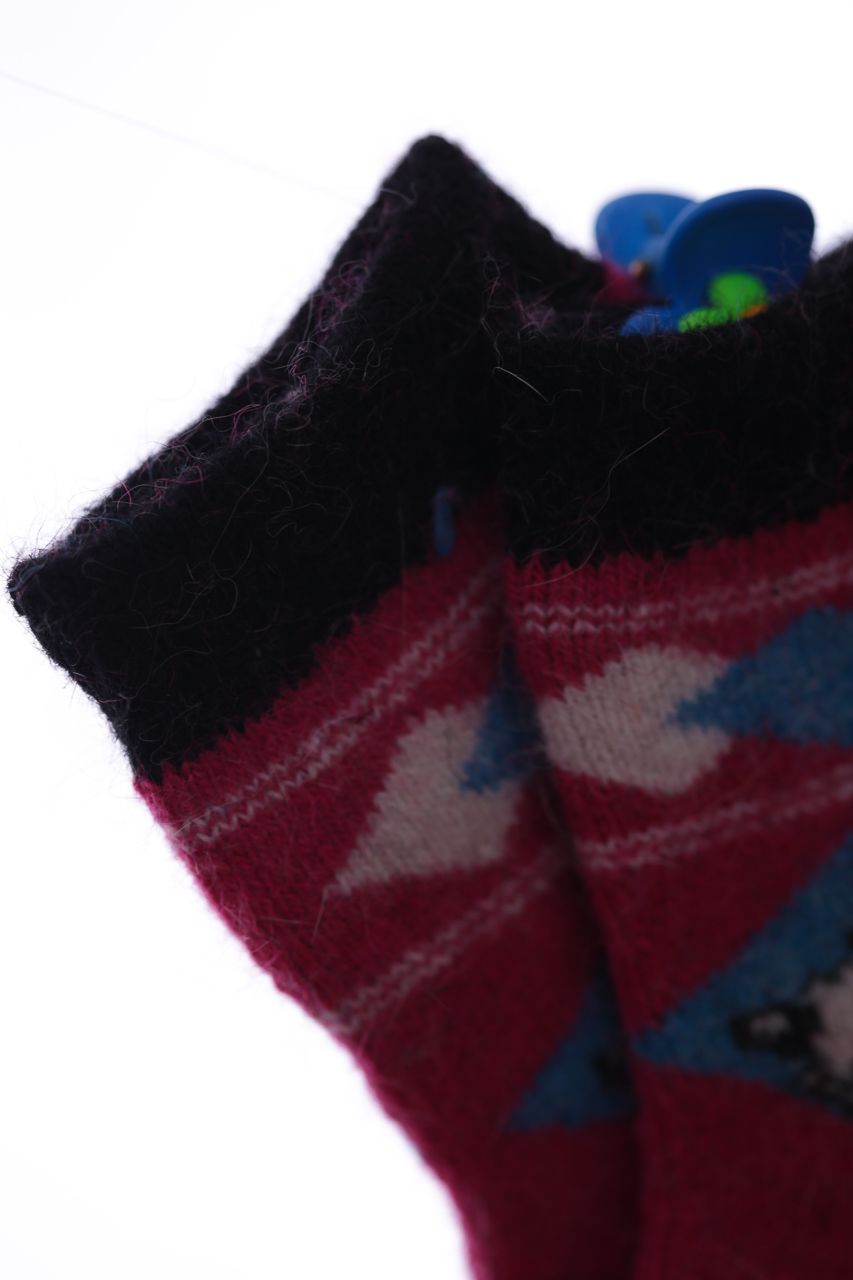 Шкарпетки ангорові з песиком малинові