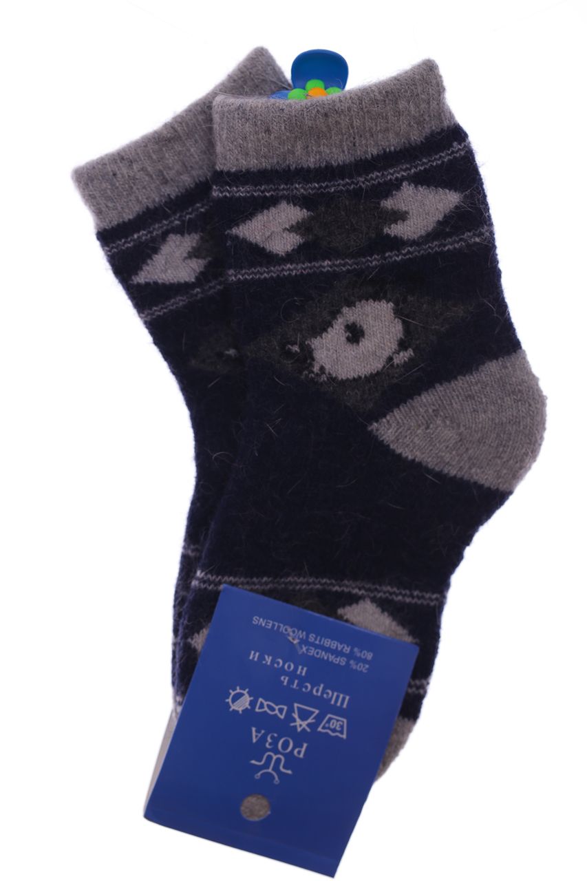 Шкарпетки ангорові з песиком сині