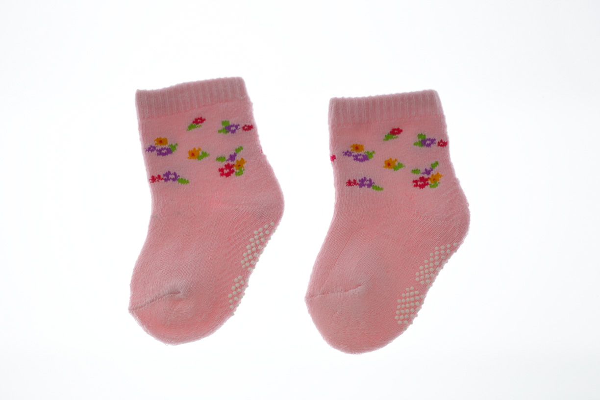 Шкарпетки на махру з тормозком Квіти для дівчинки BabyKroha