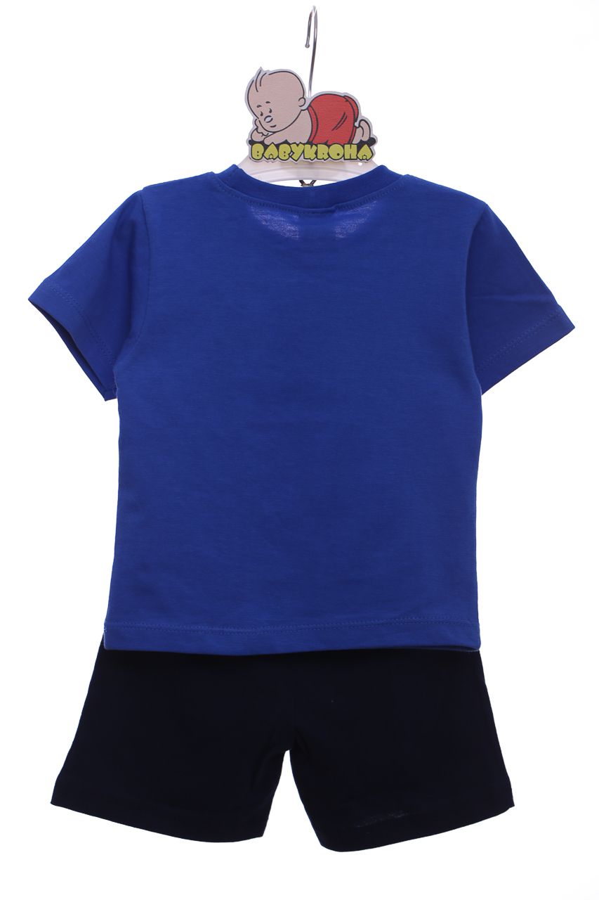 Шорты с футболкой трикотажные Ferix Пандочка синие для мальчика Baby Kids