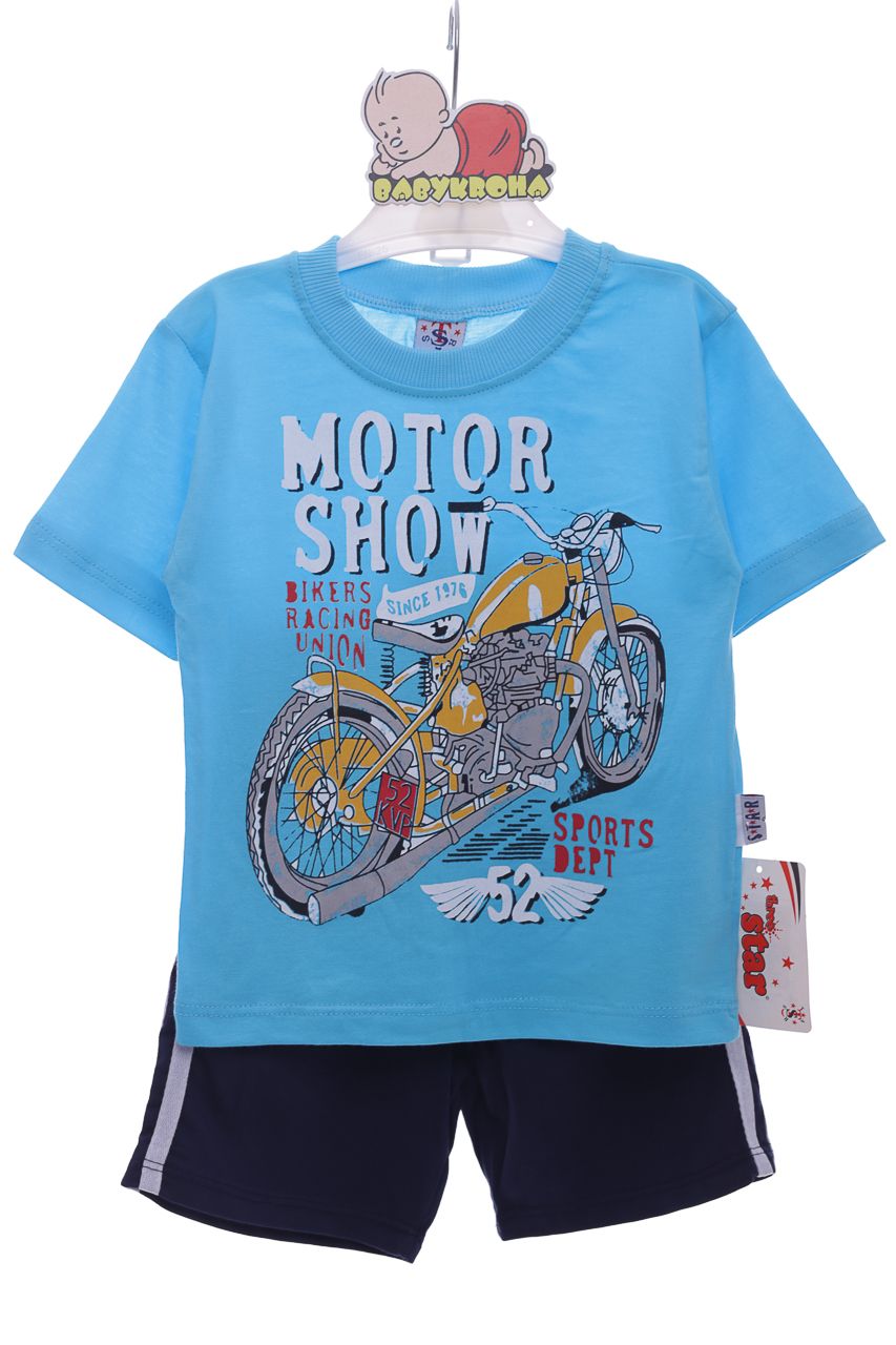 Шорты + футболка мотоцикл для мальчика MiniPapi
