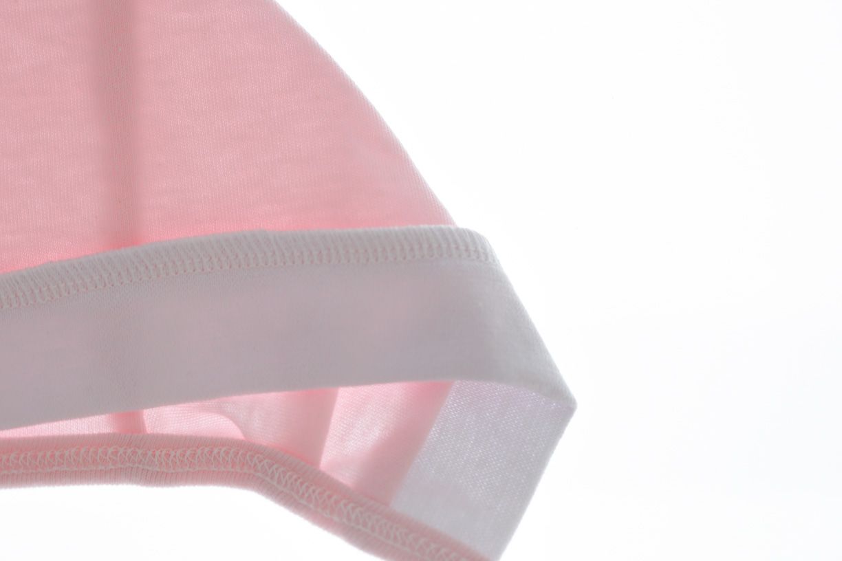 Чепчик на зав'язках інтерлок рожевий 62 р. для дівчинки BabyKroha