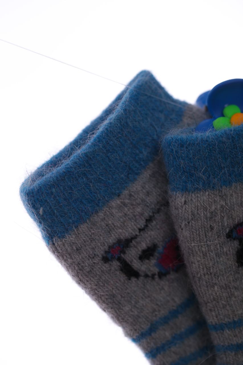 Шкарпетки ангорові з Мишком сірі