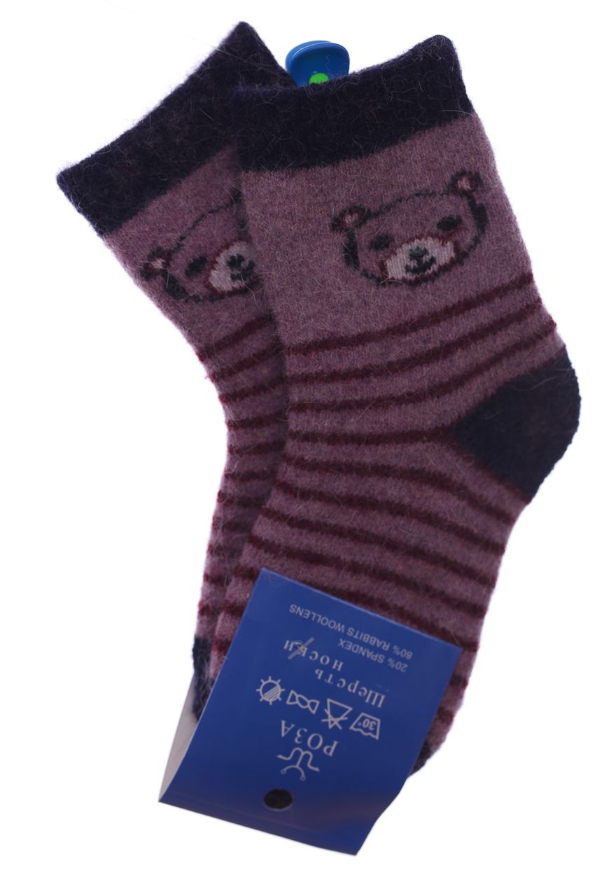 Шкарпетки ангорові з Мишком рожеві